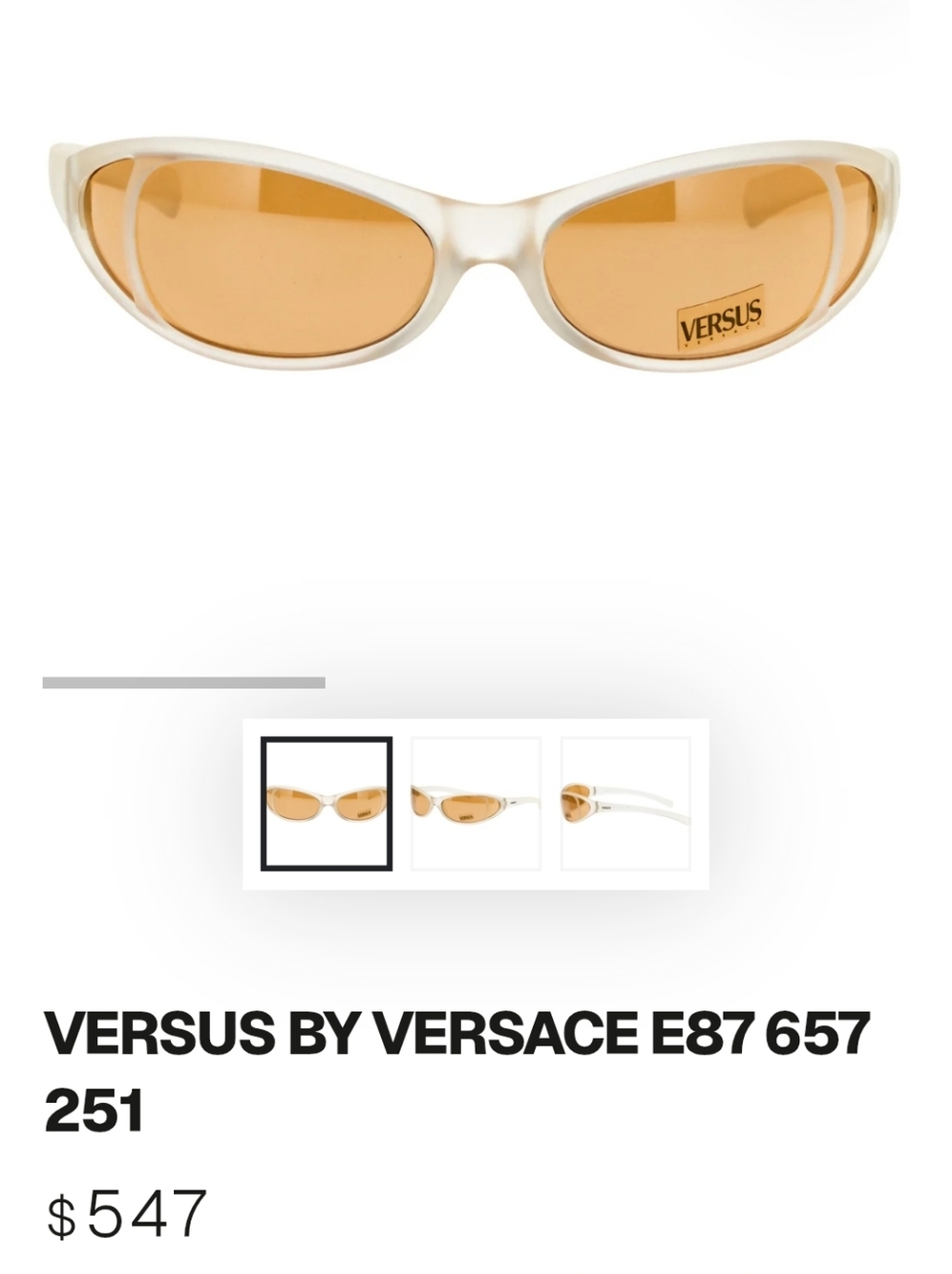 Versus Versace Transparent  Sunglasses With Yellow Orange Lenses.  Retro Cool - Picture 6 of 7